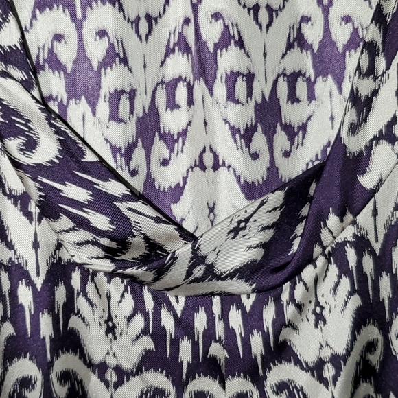 Kew Damask Pattern Dress Purple & Gray Size Medium - Picture 4 of 6